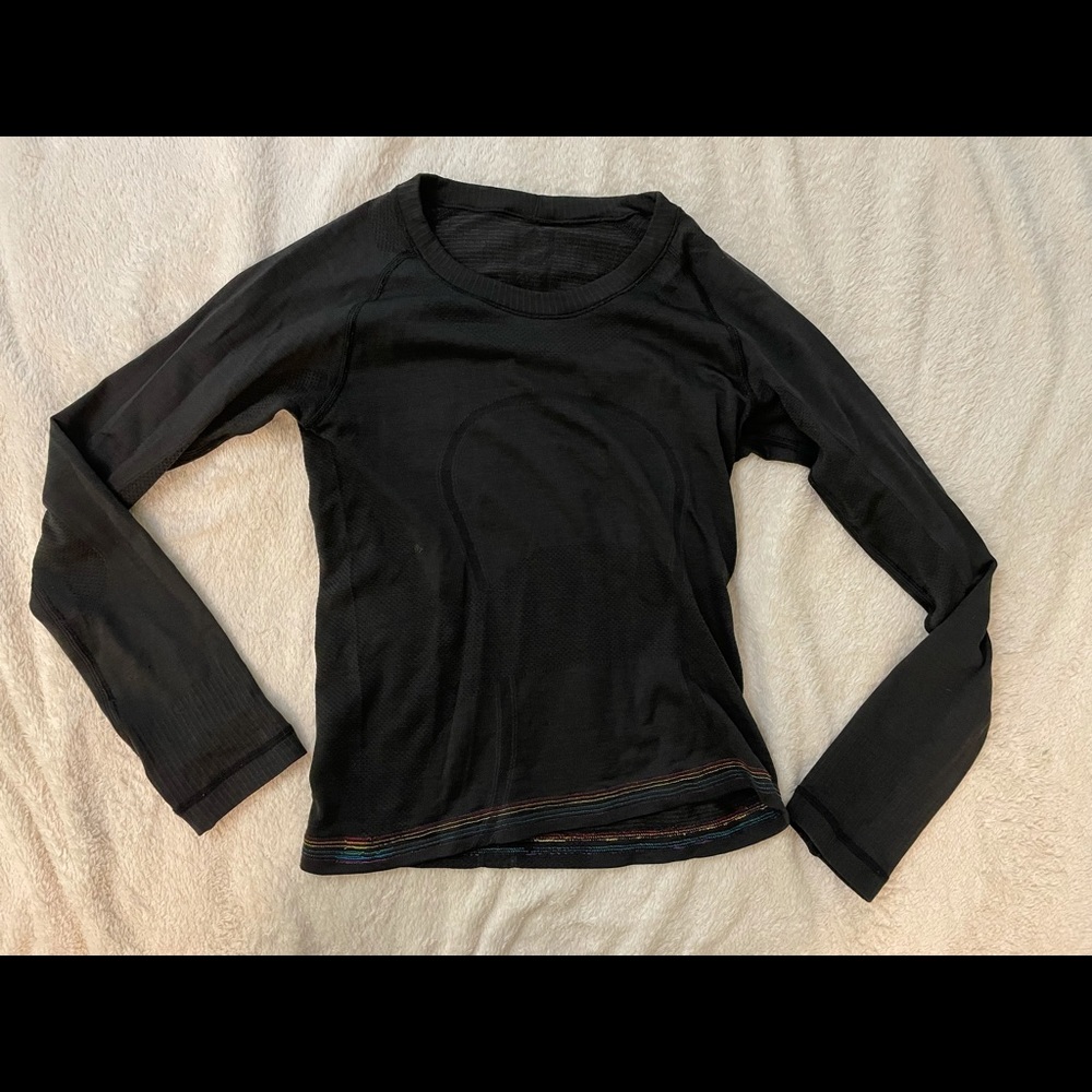 lululemon swiftly long sleeve - black - size 2